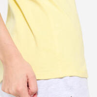 T-shirt fitness femme, jaune pastel