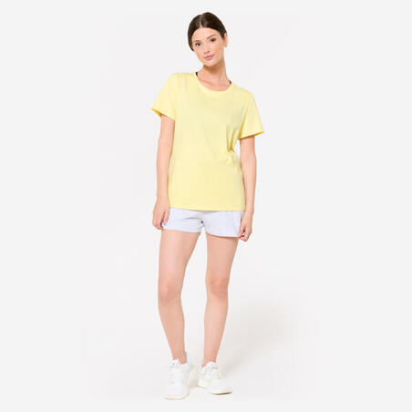 Футболка спортивна жіноча з круглим вирізом світло-жовта