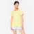 Tee-shirt en coton col rond femme, jaune pastel