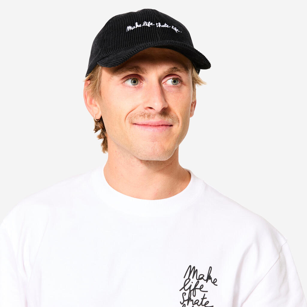 ŽAMETNA KAPA ZA ROLKANJE - CAP900 - MAKE LIFE SKATE LIFE - ČRNA