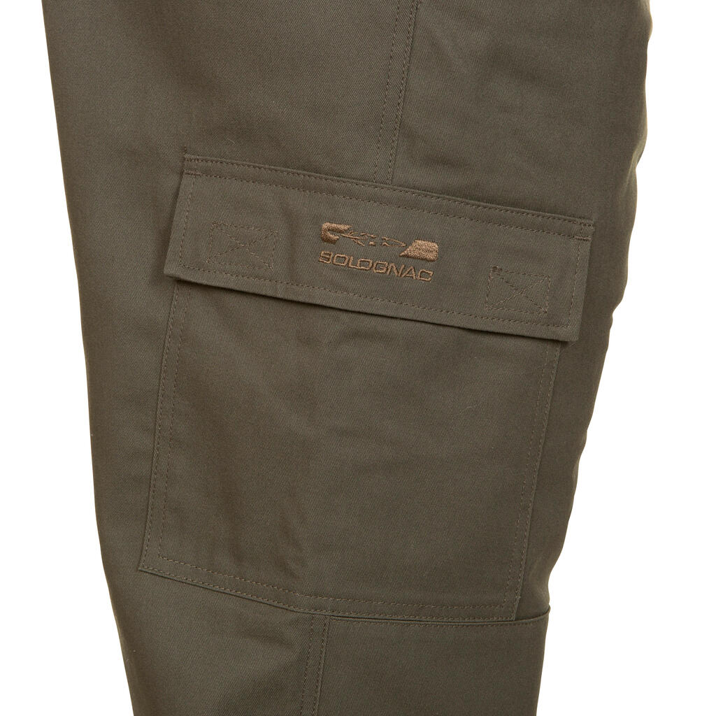 Zelene tople pantalone za lov 100