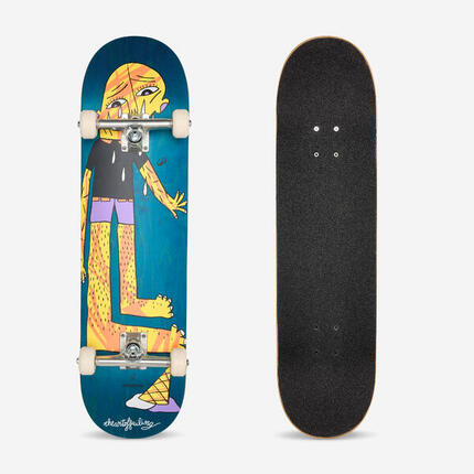 SKATEBOARD COMPLET CP500 TRIBE BLEU POUR SKATEURS A PARTIR DE 12 ANS