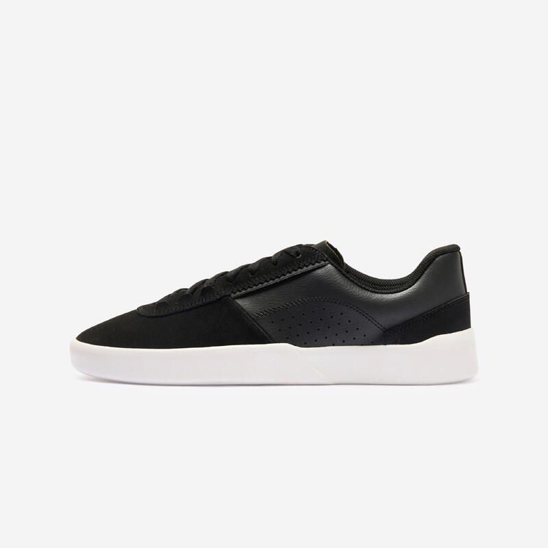 Chaussures basses "cupsoles" de skateboard adulte CRUSH500 noir et blanc