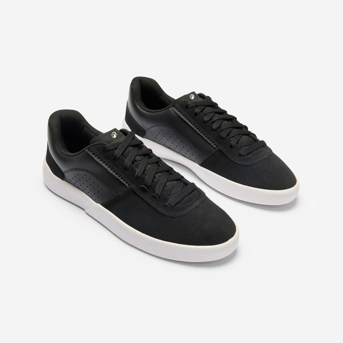 Chaussures basses "cupsoles" de skateboard adulte CRUSH500 noir et blanc