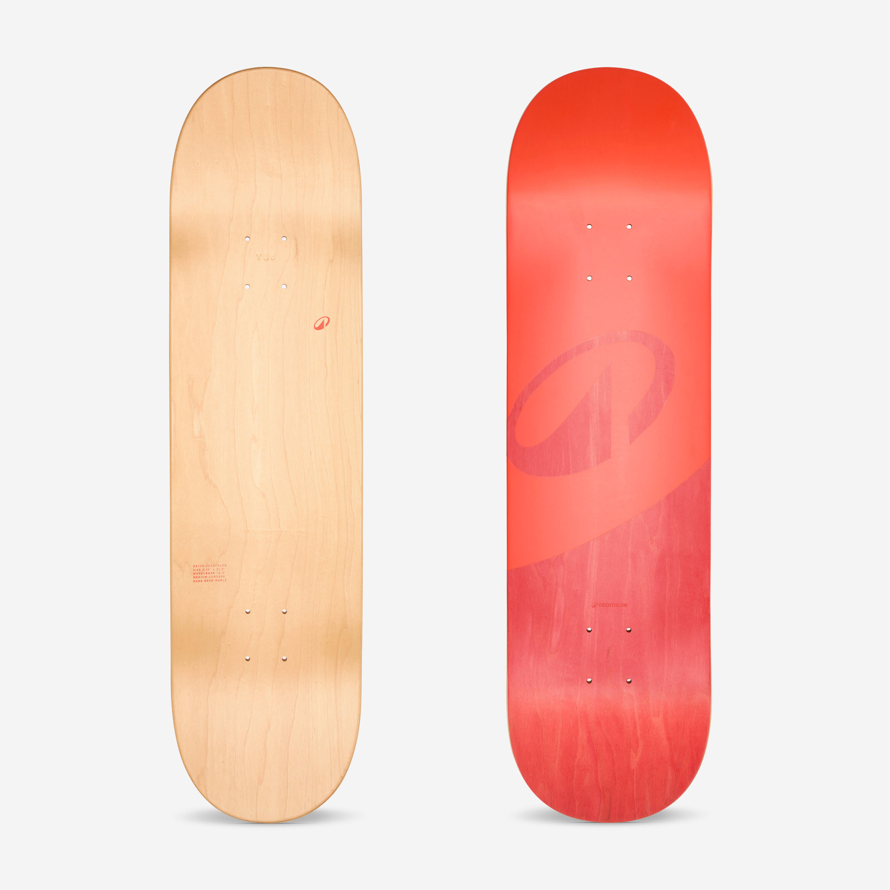 DECATHLON Tavola skate DK 120 acero canadese FSC 8.5" rossa