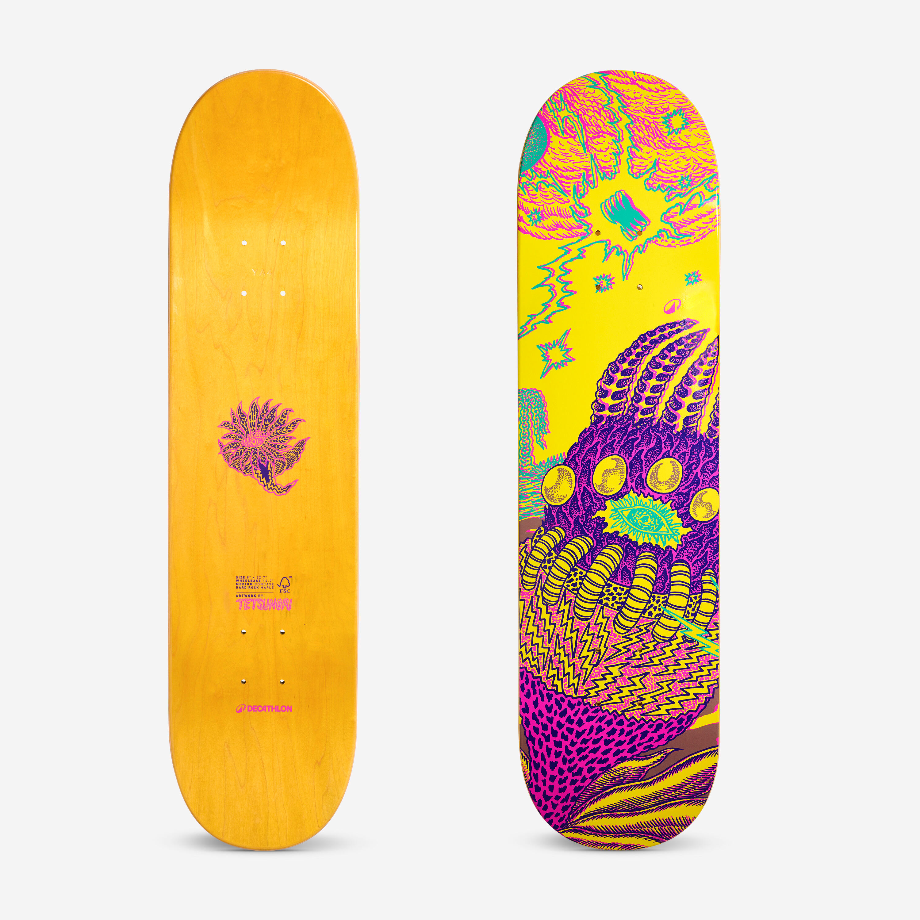 DECATHLON Skateboardová doska DK500 POPSICLE z javora 8" GRAFIKA OD TETSUNORI. 8_QUOTE_