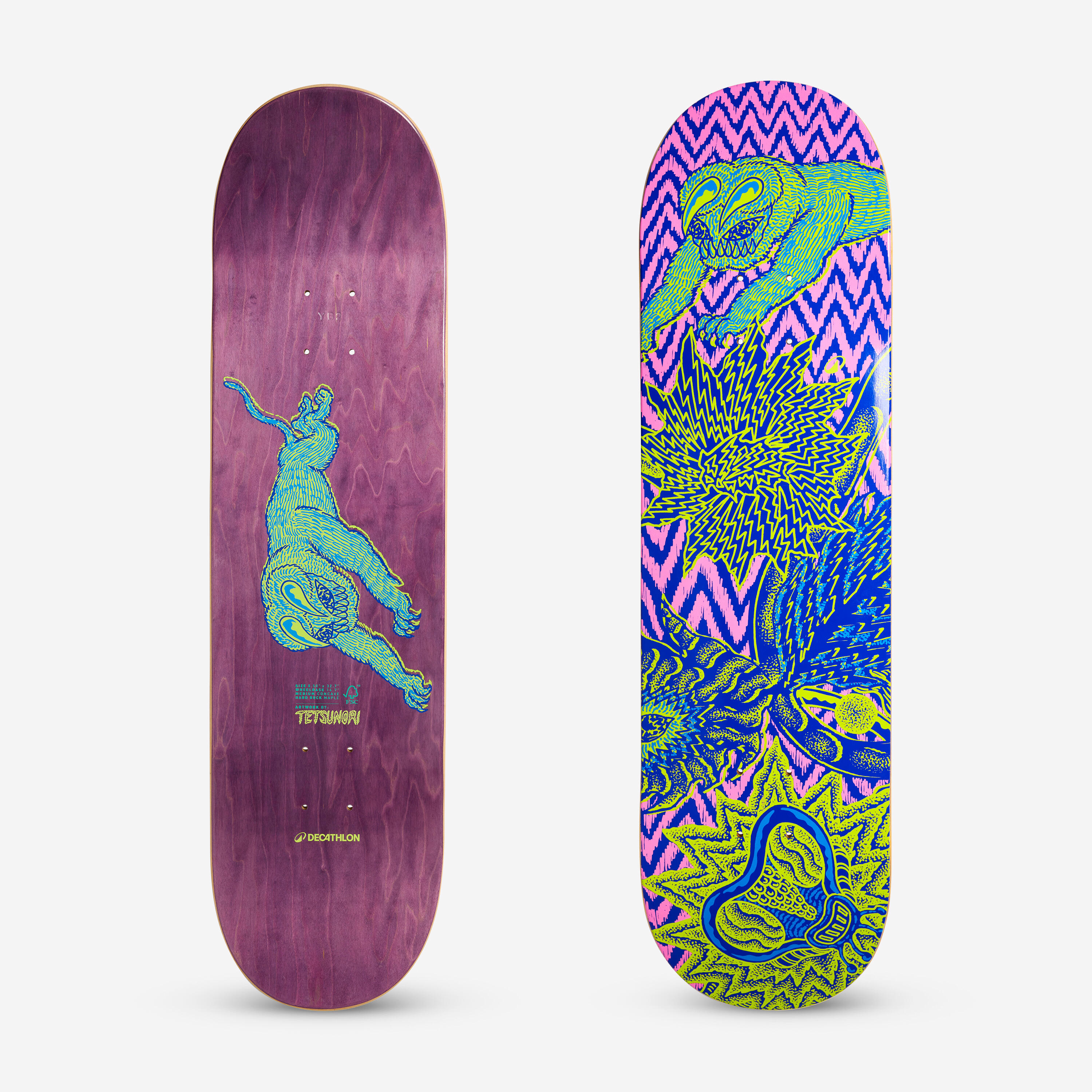 Decathlon Skateboard-Deck Ahorn 8.5″ – DK500 Popsicle mit Grafik von Tetsunori | 03608393126900 Decathlon Skateboard-Deck Ahorn 8.5″ – DK500 Popsicle mit Grafik von Tetsunori | 03608393126900