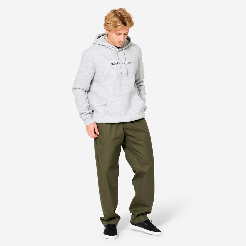 Bluza na deskorolkę HD500 szara melanżowa we współpracy z Make Life Skate Life