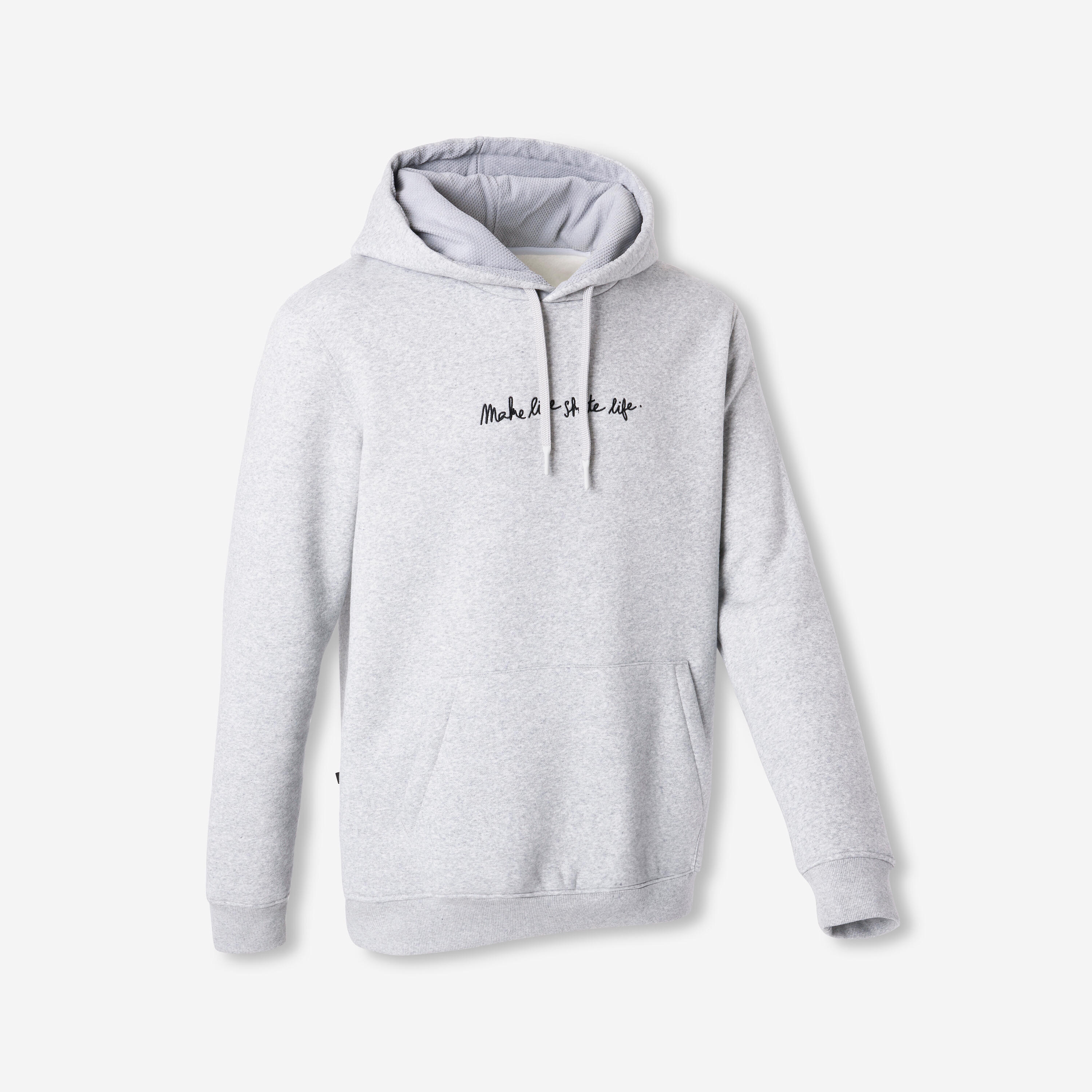 DECATHLON Skateboard Hoodie - HD500 grau meliert Zusammenarbeit Make Life Skate Life