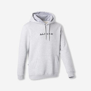 Sudadera de skateboard HD500 gris jaspeado colaboración Make Life Skate Life