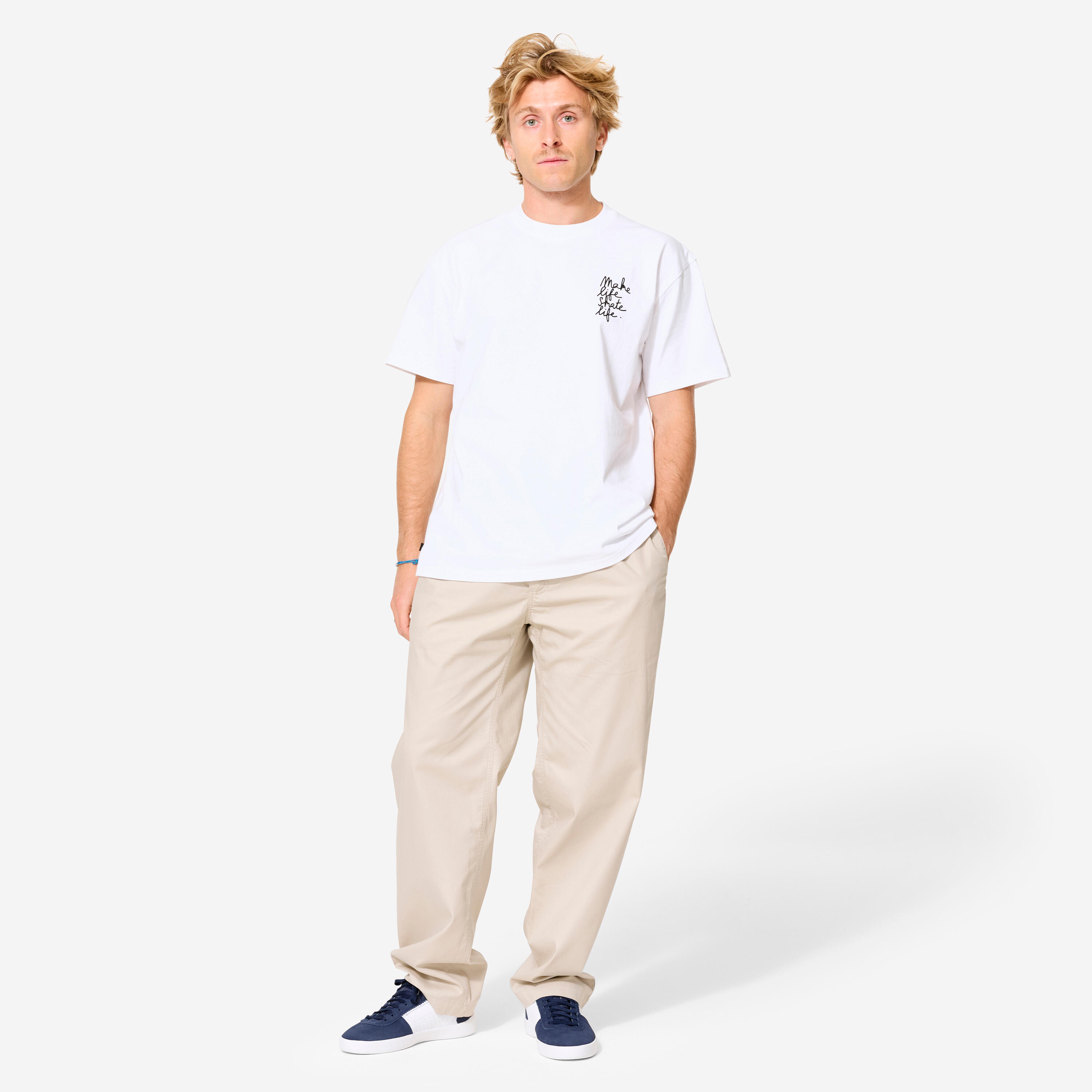 PANTALON DE SKATE CHINO CN500 LIGHT BEIGE 2/10