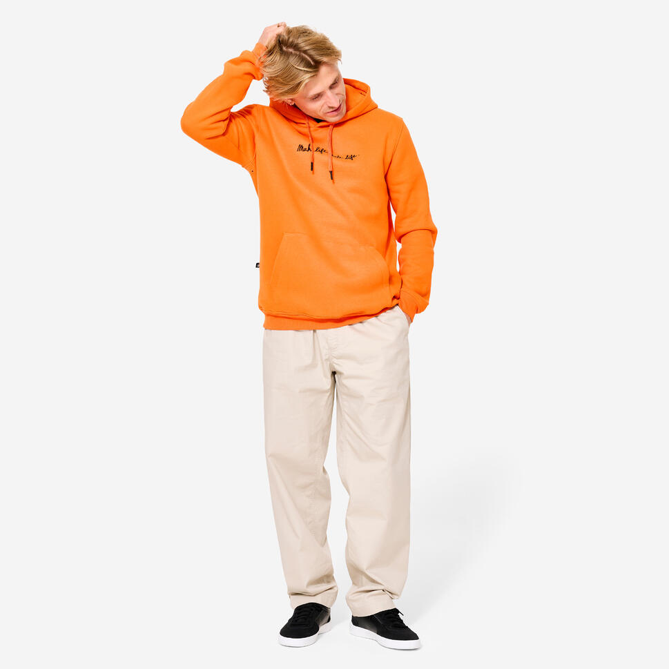 Bluza na deskorolkę HD500 pomarańczowa we współpracy z Make Life Skate Life
