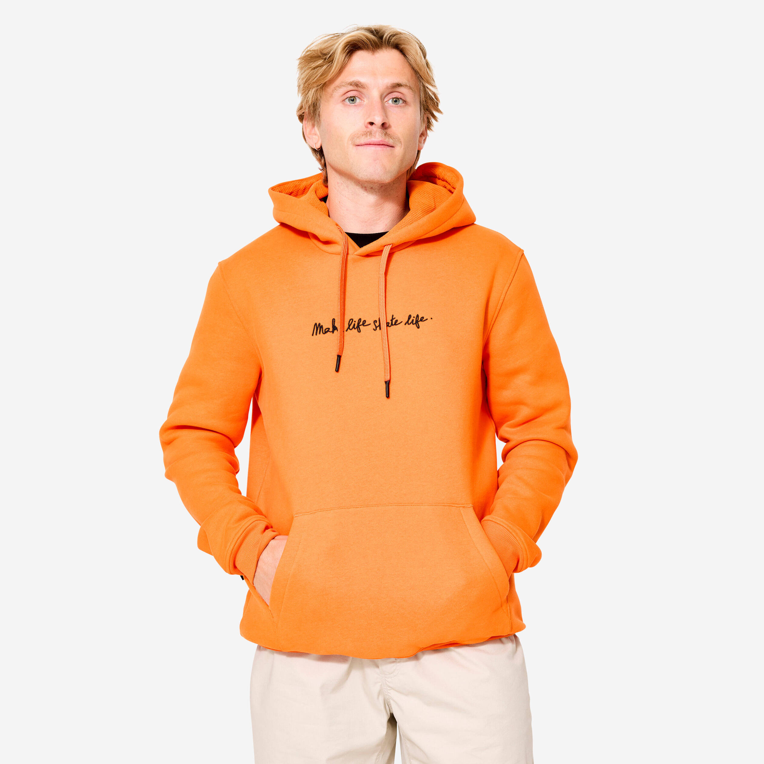 Skateboard Sweatshirt Hoodie Make Life Skate Life - HD500 Orange