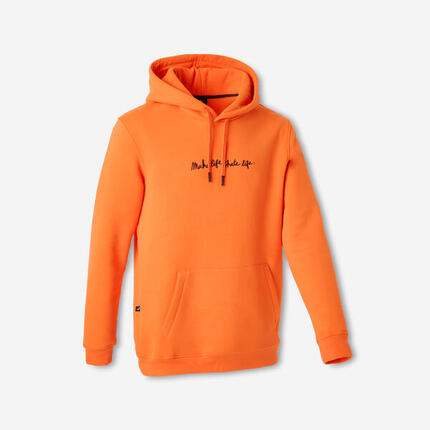 Sweat-shirt de skateboard HD500 orange collaboration Make Life Skate Life