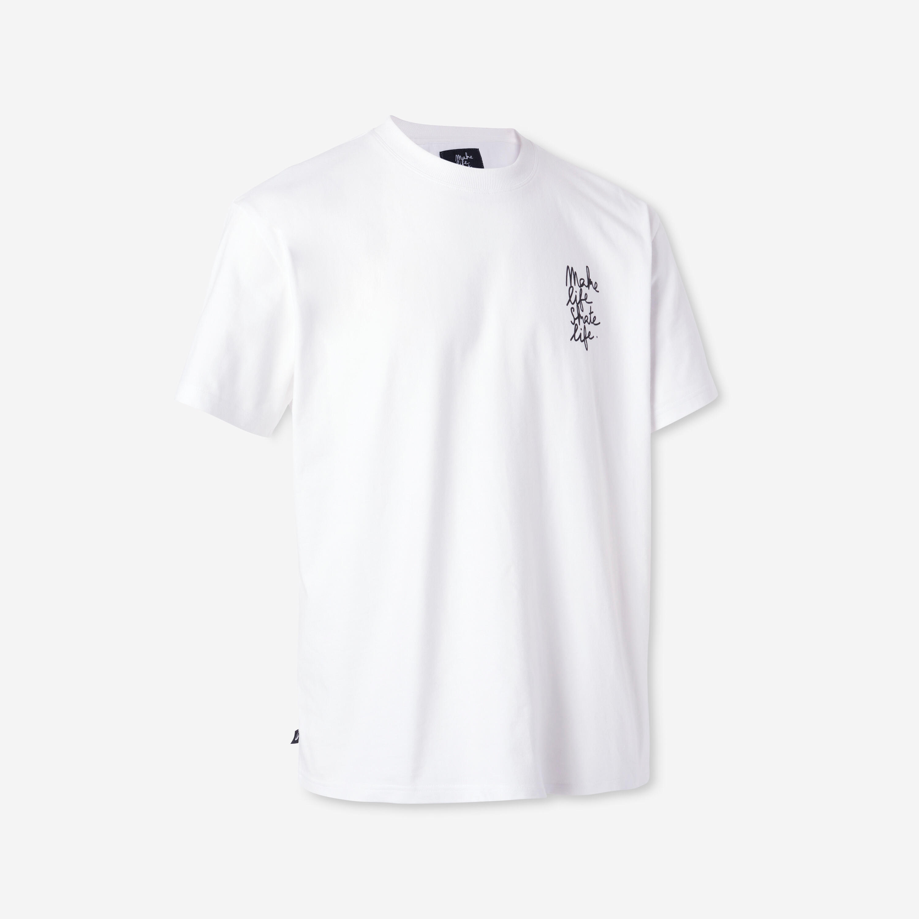 DECATHLON T-Shirt Skateboard Zusammenarbeit mit MLSL - TS500 weiß 