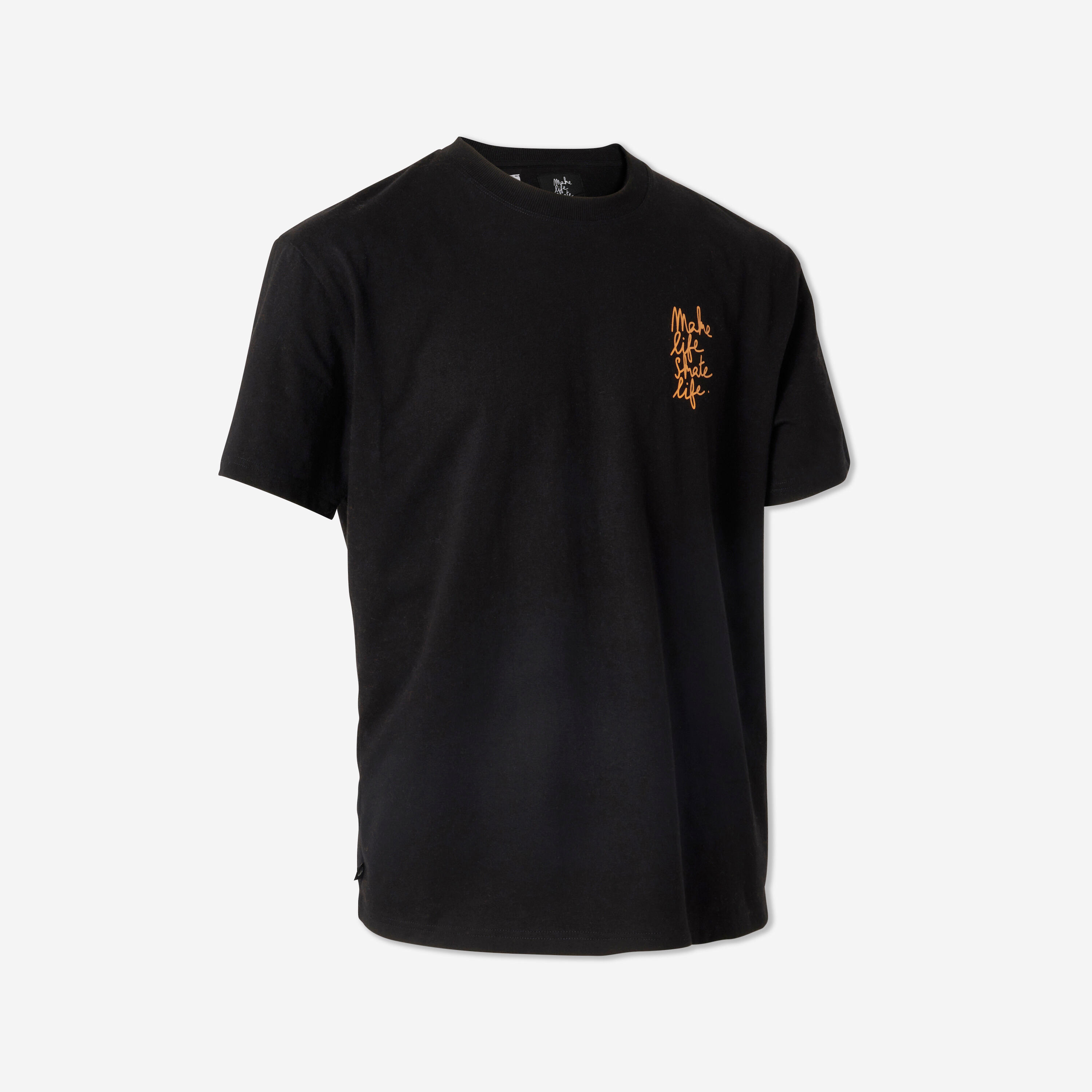 T-shirt z krótkimi rękawami na deskorolkę TS500 czarny we współpracy z MLSL