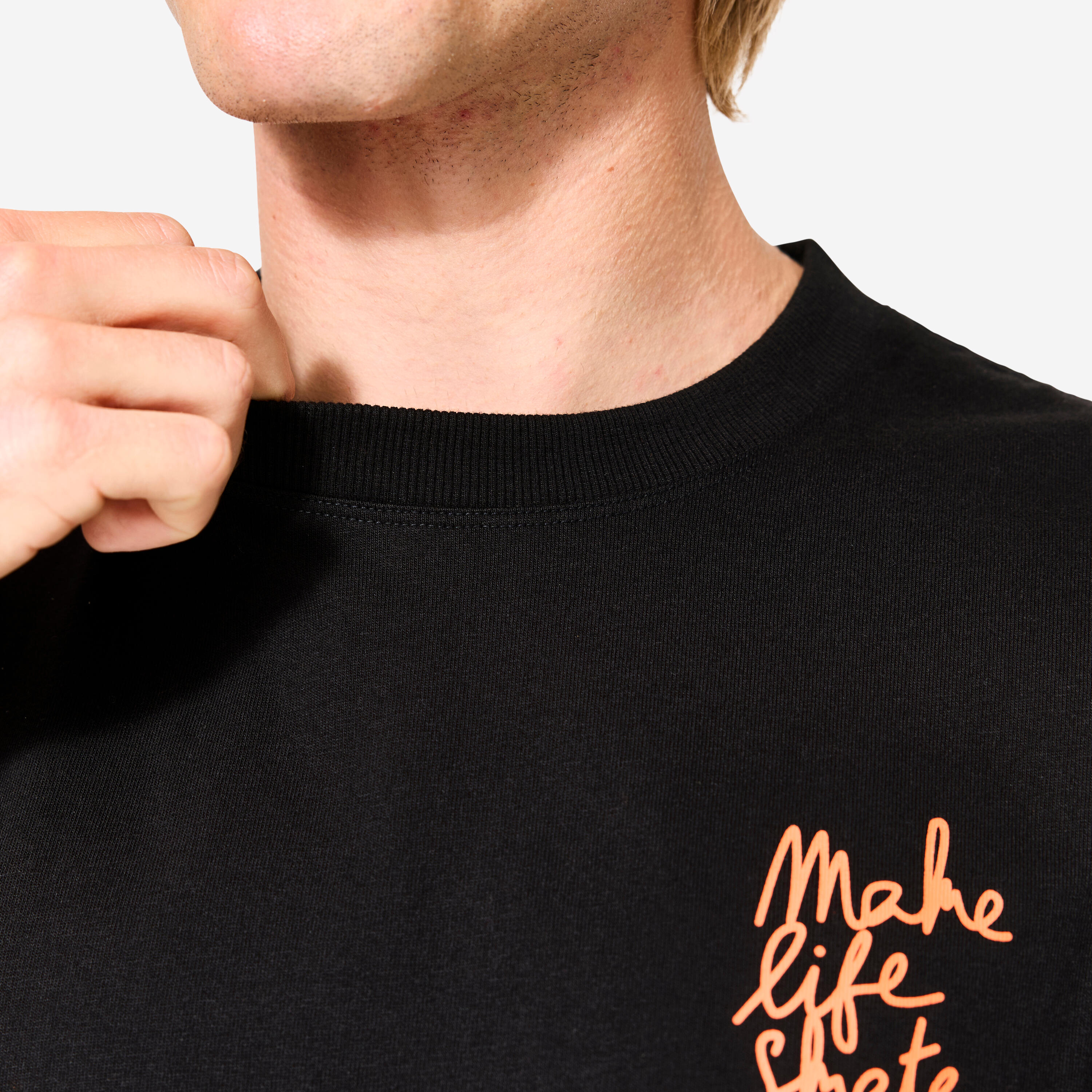 T-shirt de Skate TS500 em Colaboração com Make Life Skate Life Preto 5/18