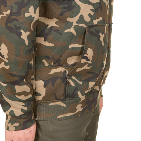 300 Camouflage Hunting Sweatshirt with Zip - woodland green