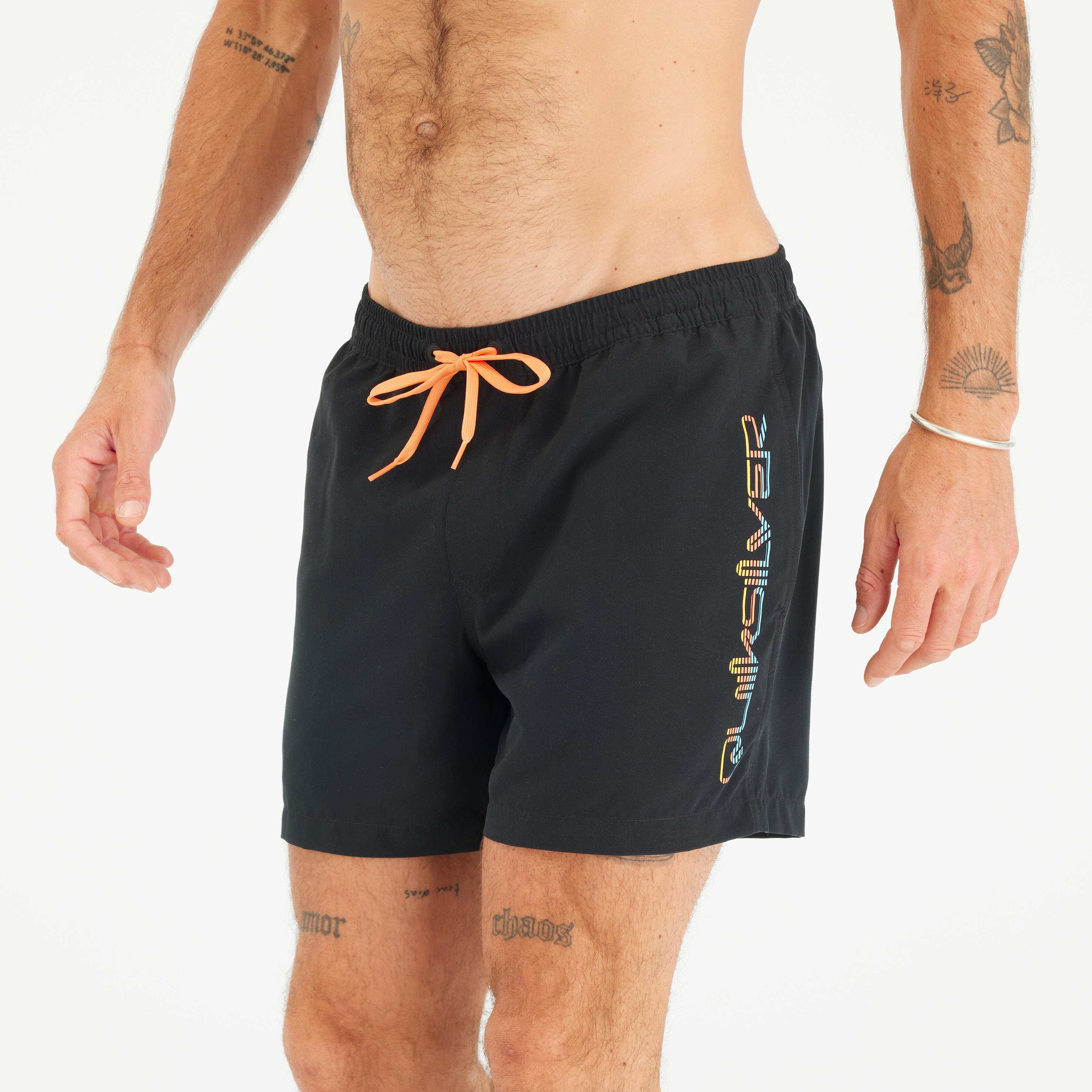Șort de baie scurt 15\' Quiksilver Behind waves Negru Bărbați