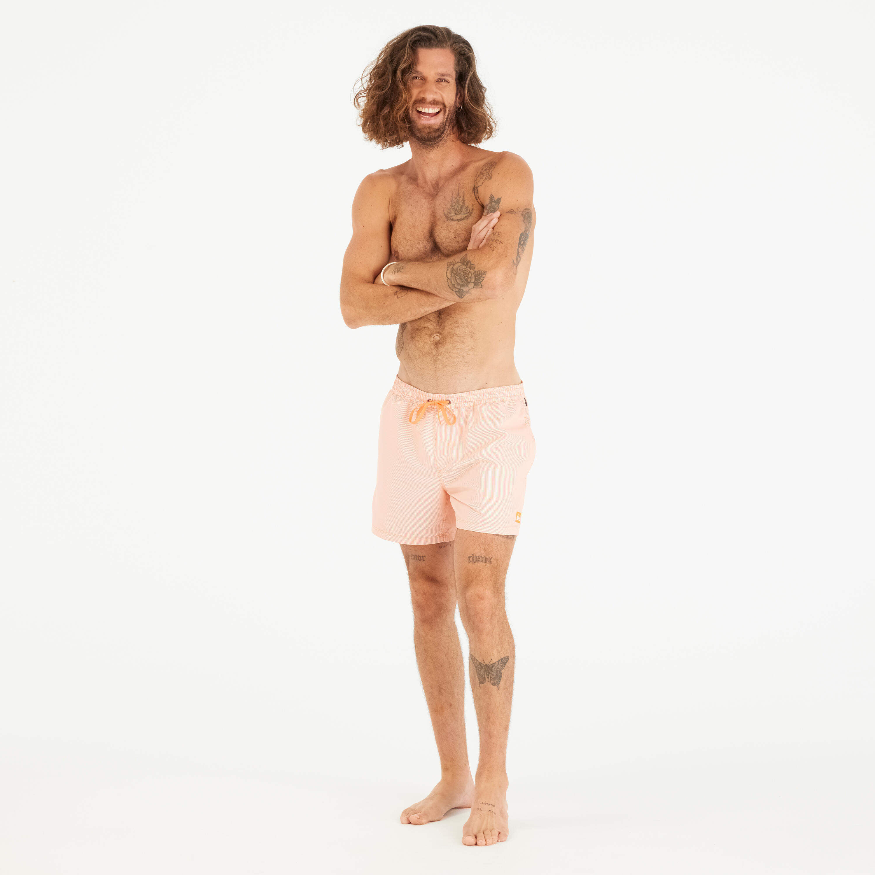 Calções de banho curtos 15' Homem QUIKSILVER - VOLLEY DELUXE riscas melão 2/5