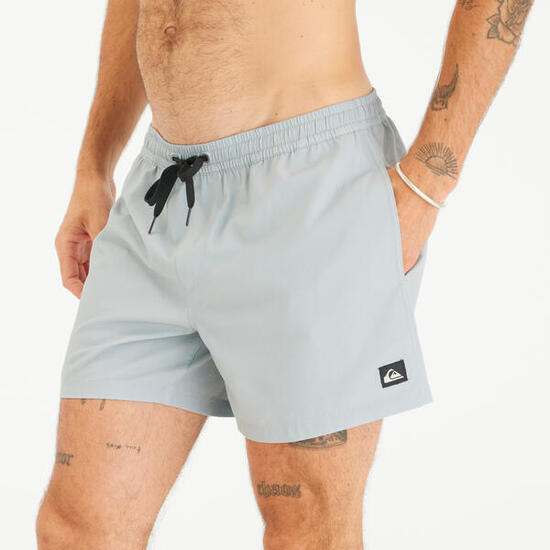 Short de bain surf court 15' homme Quiksilver - Volley flex gris