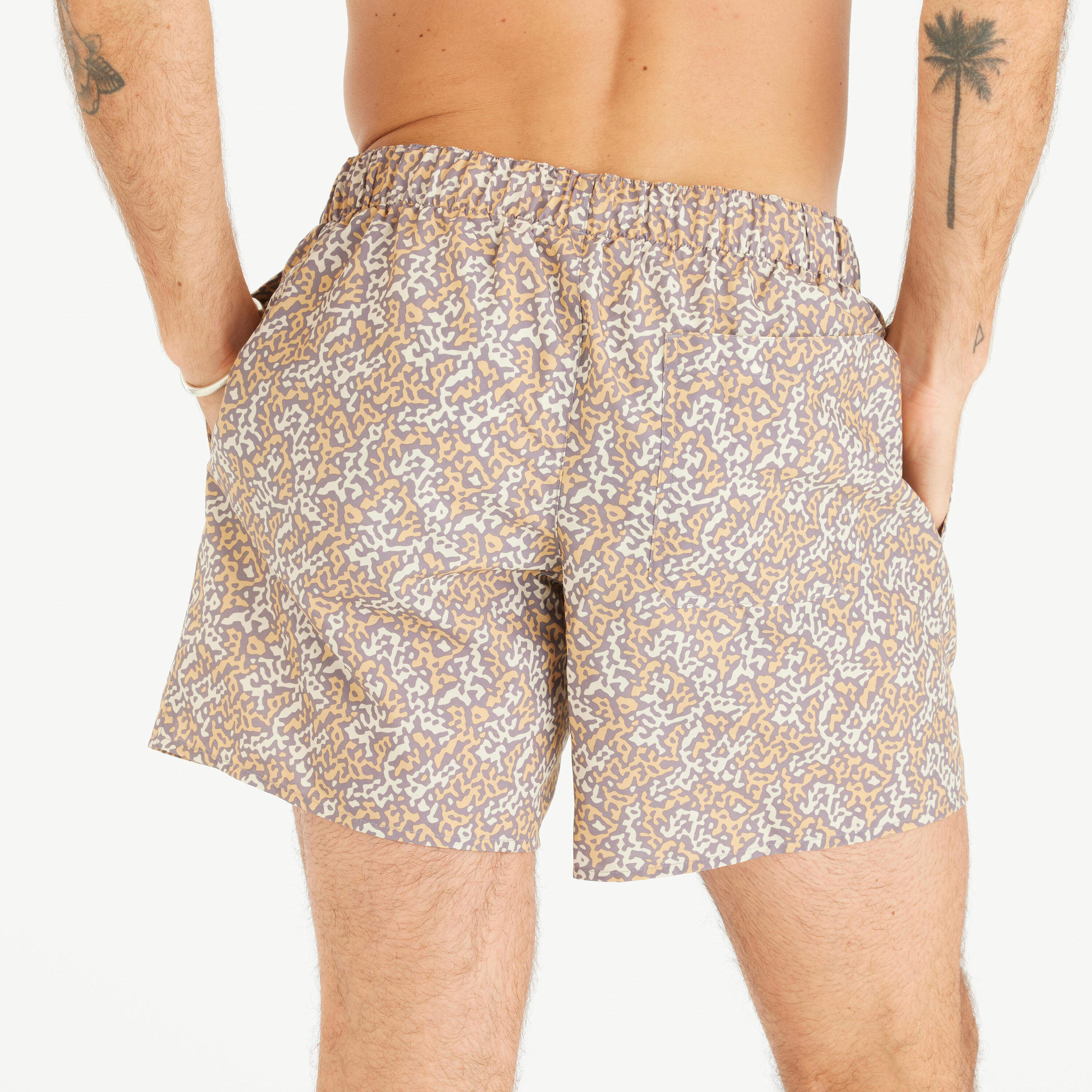 Short de bain surf 100 Court 15" Homme - Camorail Gris cendré 4/4