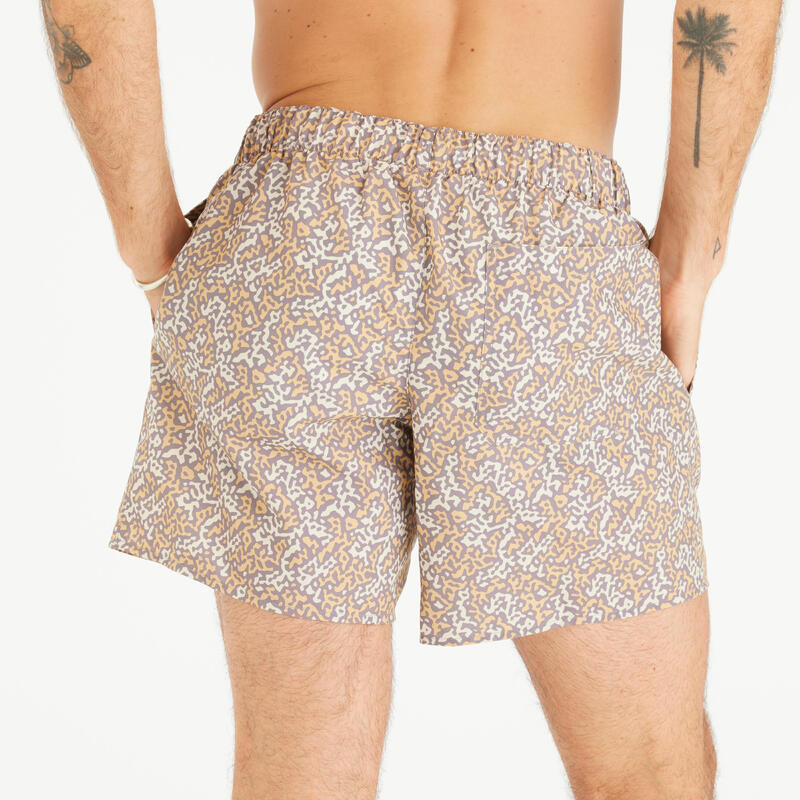 Short de bain surf 100 Court 15" Homme - Camorail Gris cendré