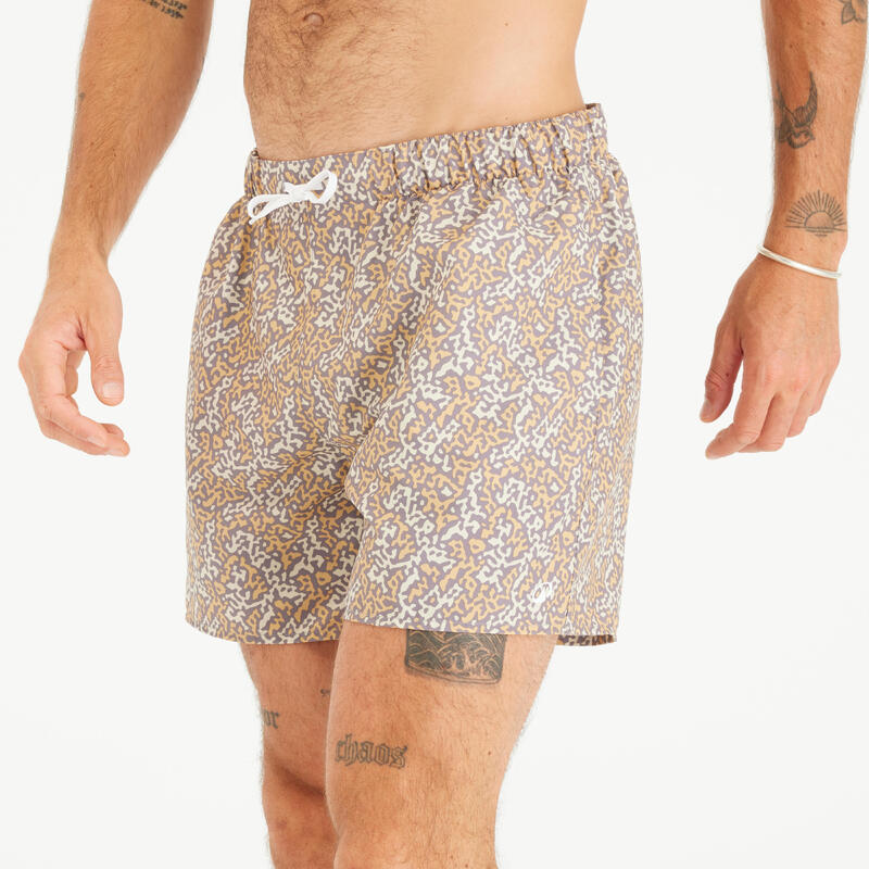 Short de bain surf 100 Court 15" Homme - Camorail Gris cendré