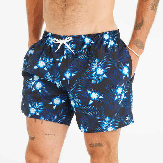 Pantaloneta de baño para playa para Hombre Olaian 100 Azul oscuro
