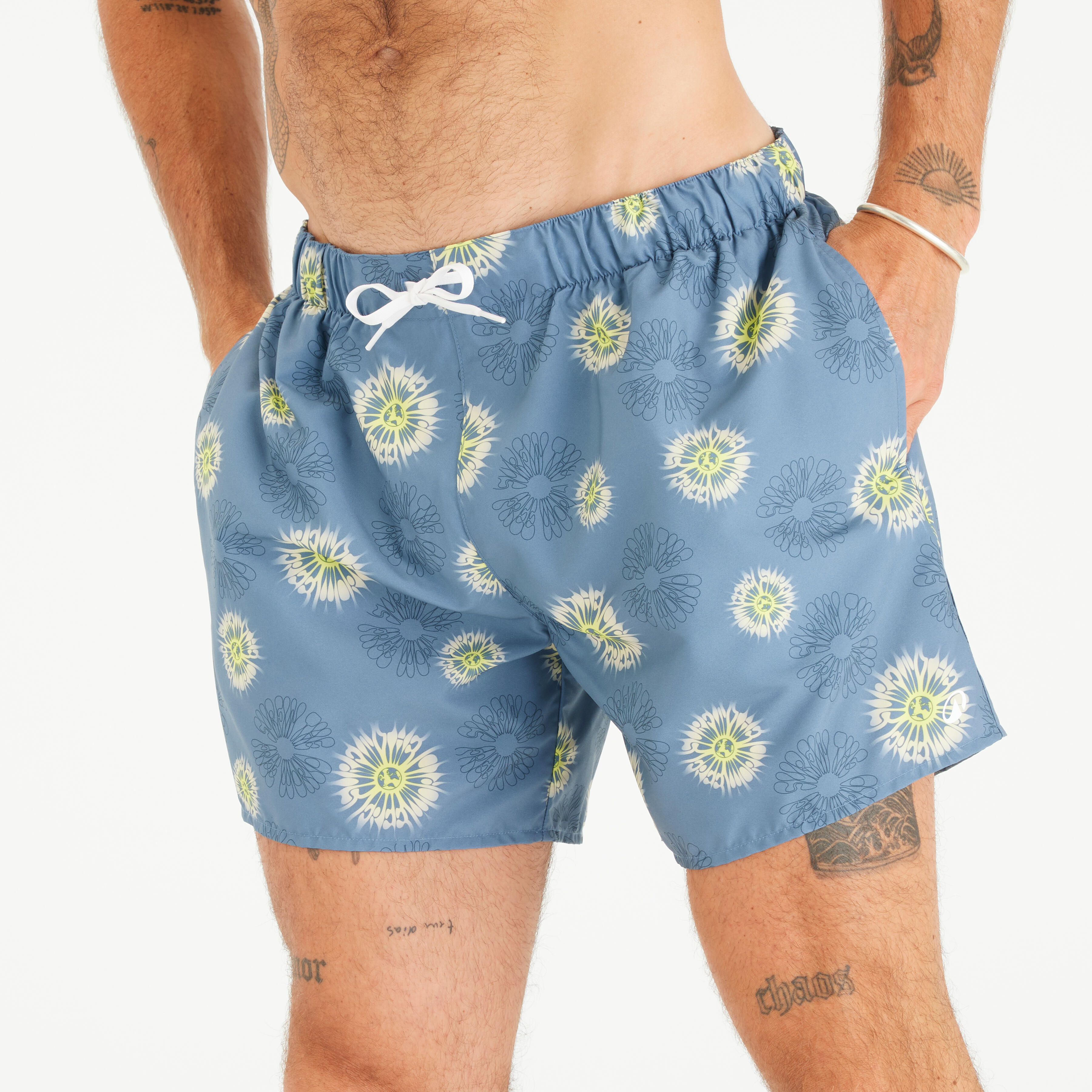 Men’s Swim Shorts Surf 100 15" Short - Molecule Blue