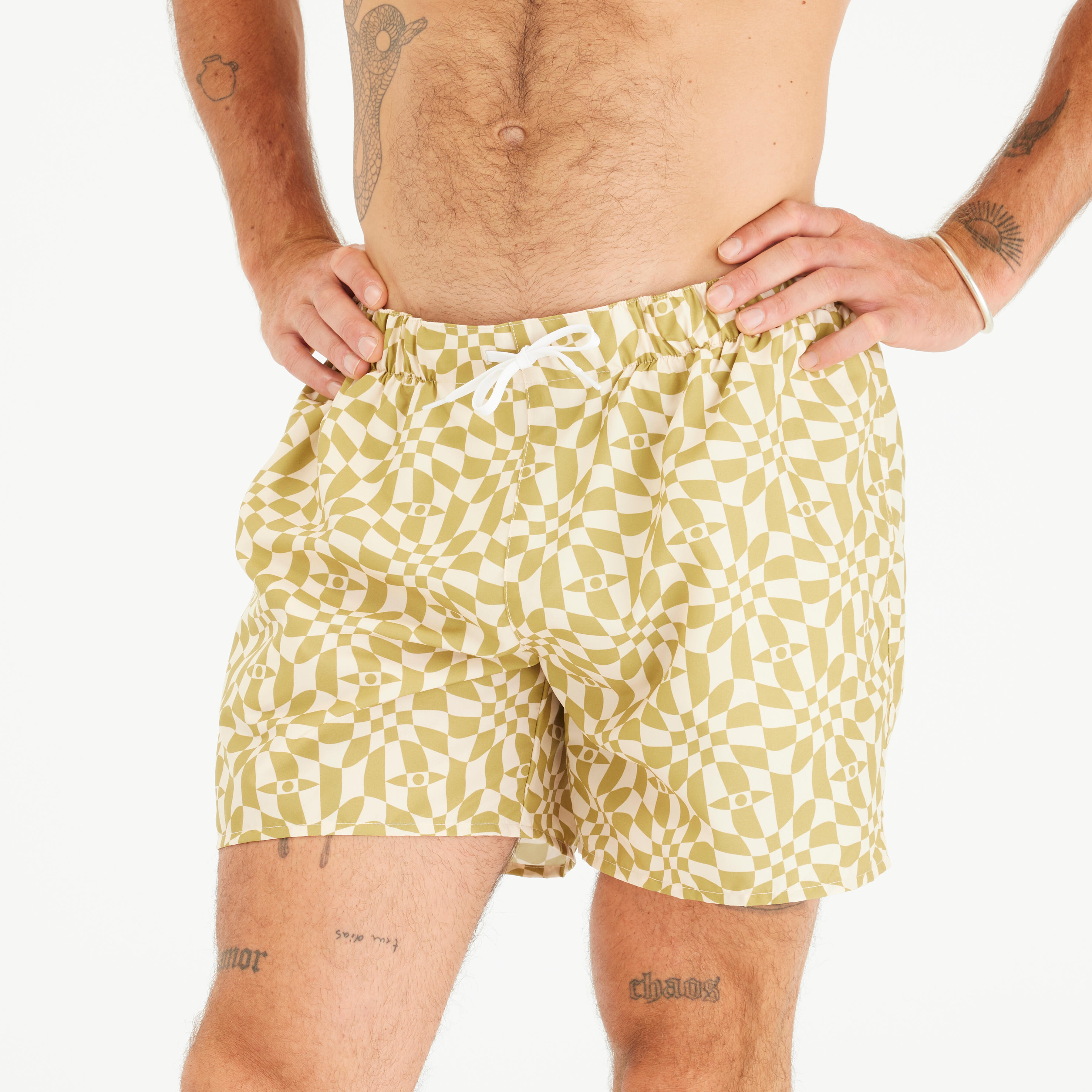 Calções de banho surf 100 curtos 15" homem - psychodam