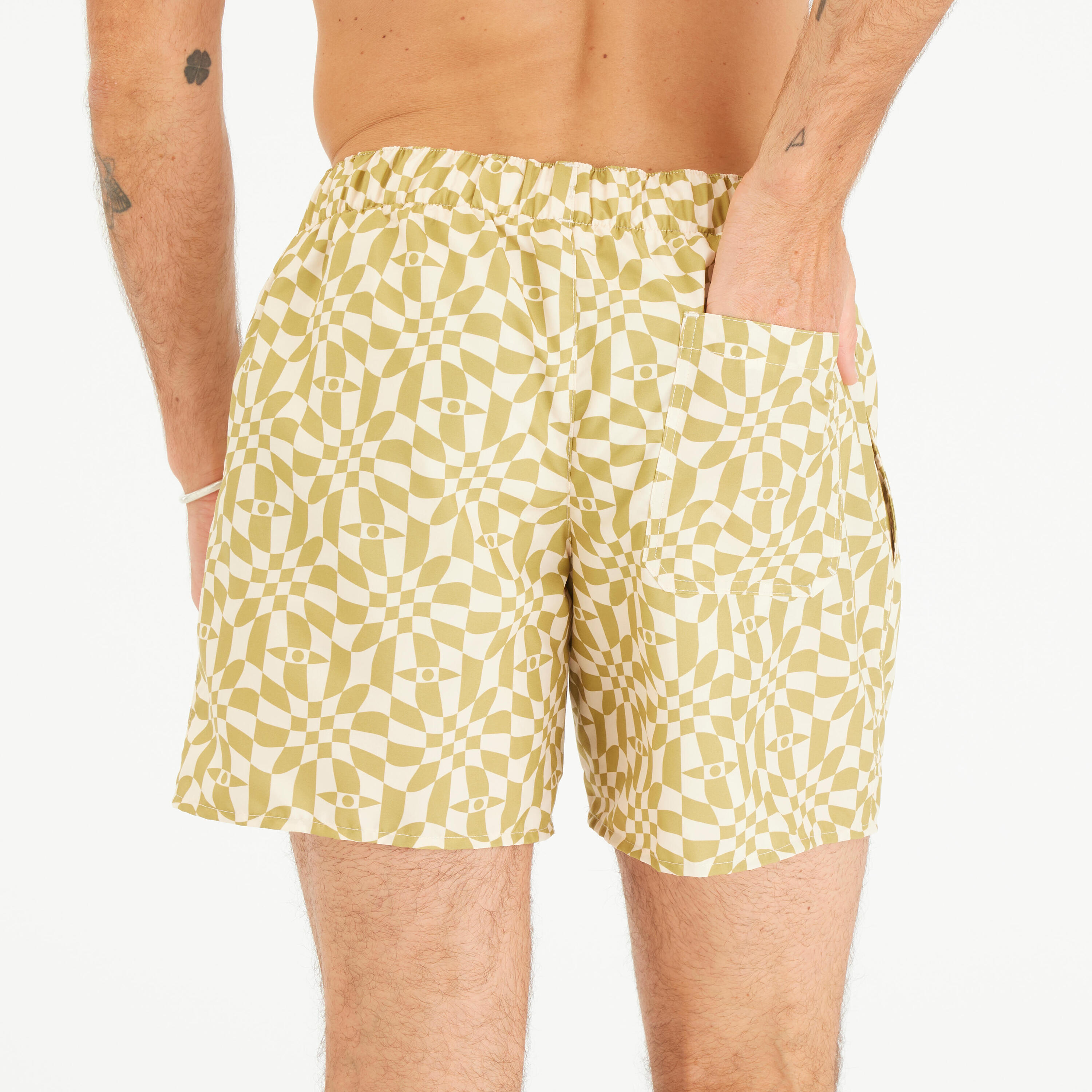 Korte boardshort 15" voor surfen heren 100 Psychodam 4/4