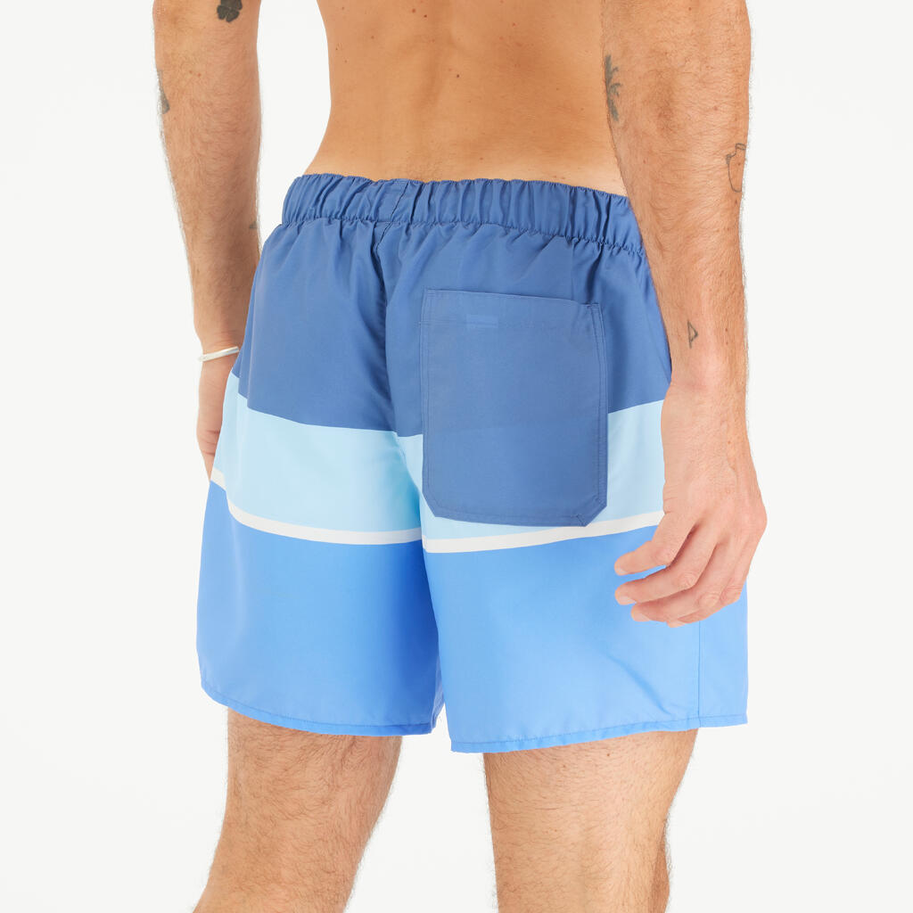 Men’s Swim Shorts Surf 100 15” Short - Strippy Blue