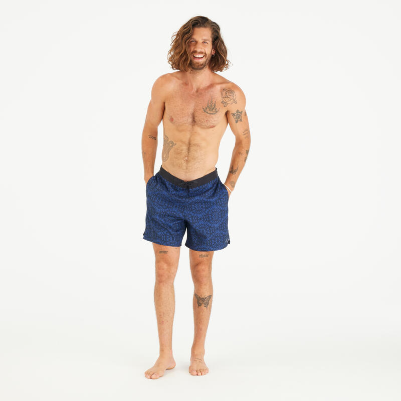 Calções de banho de surf 100 Compridos 18" Homem - Strdarknight Azul escuro