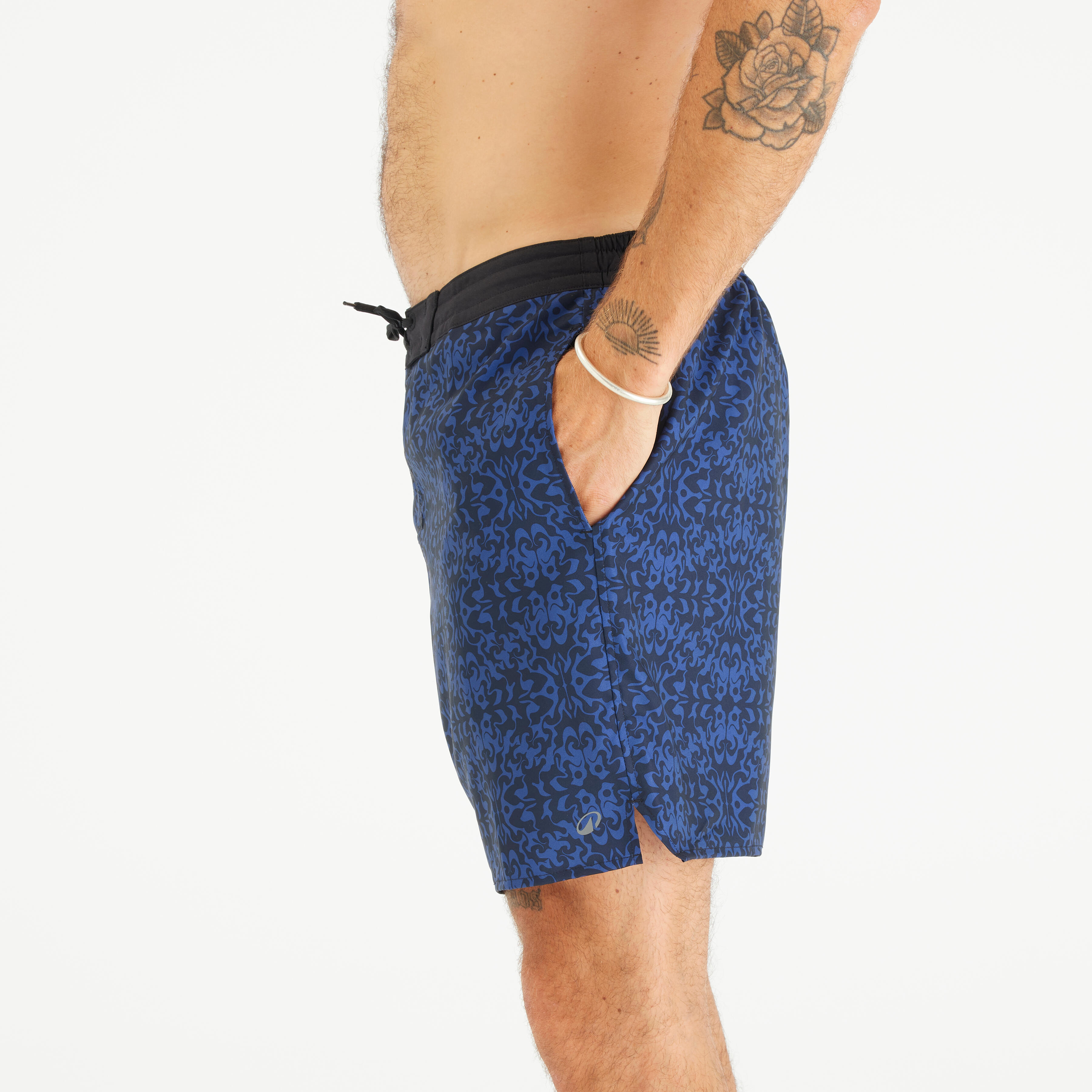 Men’s Swim Shorts Surf 100 18” Long - Strdarknight Dark Blue