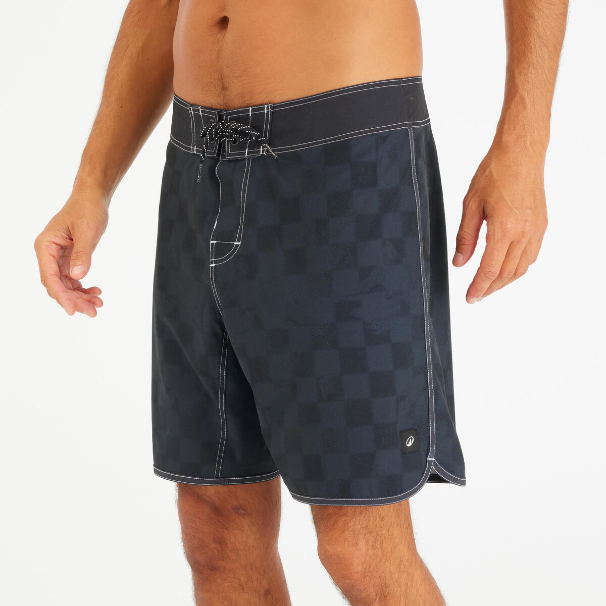 Boardshort surf 500 Long 18" Homme - Checky Noir