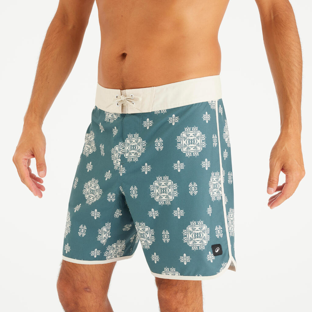 Boardshort surf 500 Long 18" Homme - Hyperdrama Granit vert