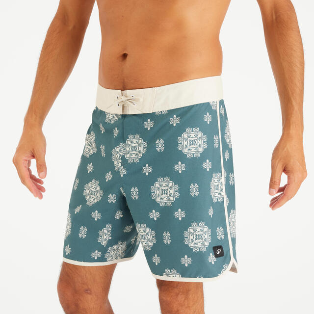 Boardshort surf 500 Long 18" Homme - Hyperdrama Granit vert