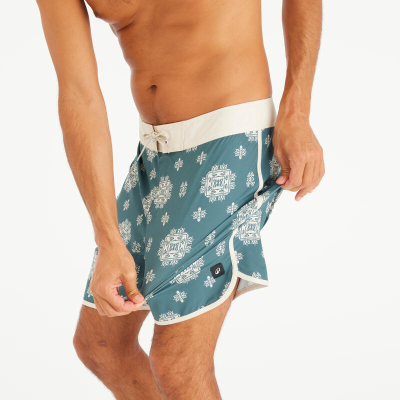 Boardshort lung surf 500 18" Hyperdrama Granit verde Bărbați