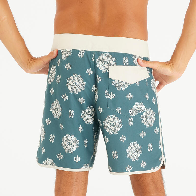 Boardshort lung surf 500 18" Hyperdrama Granit verde Bărbați