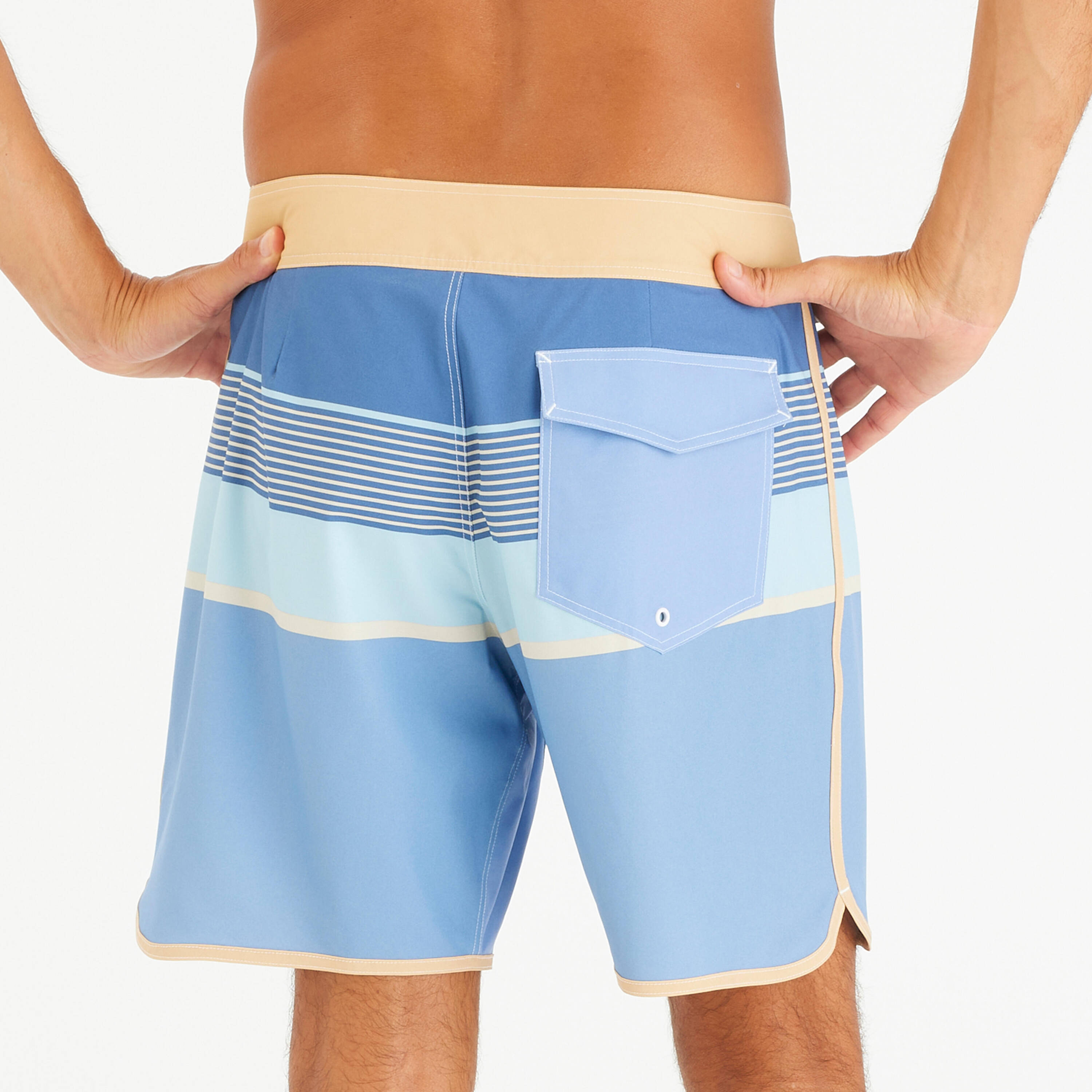 Men’s surfing boardshorts mid-length surf shorts 18”, 500 Marin blue -  5