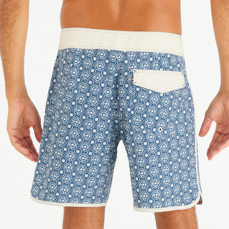 Erkek Orta 18" Deniz Şortu/Boardshort - Desenli - 500