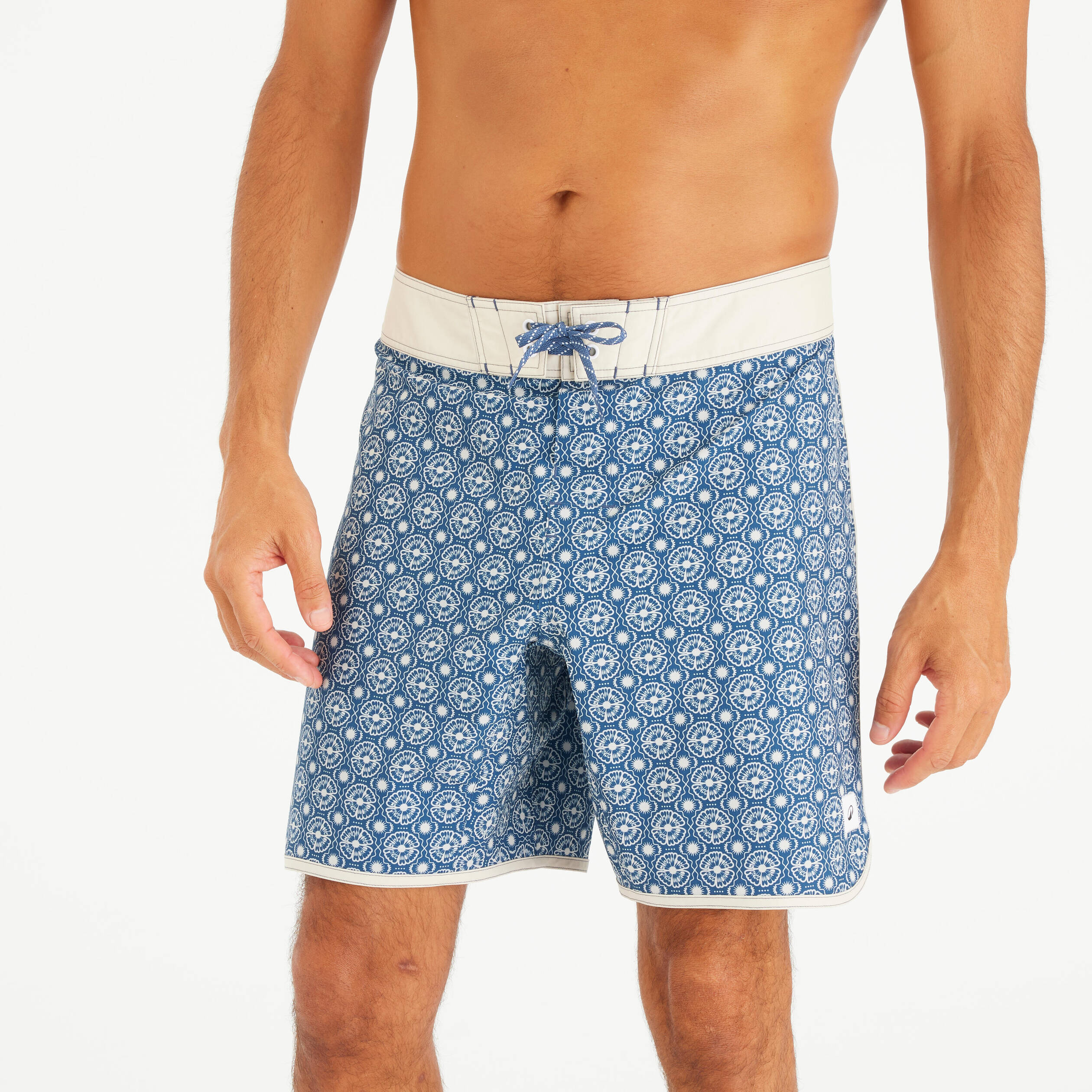 Men’s surfing boardshorts mid-length surf shorts 18”, 500 Surfingsurf