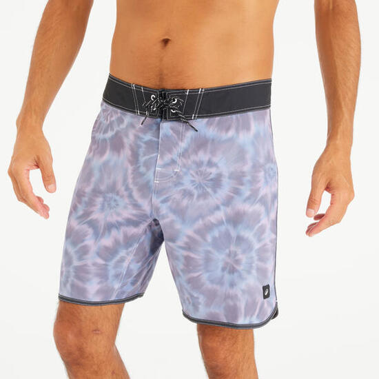 Boardshort surf 500 Long 18" Homme - Tye & Van Noir
