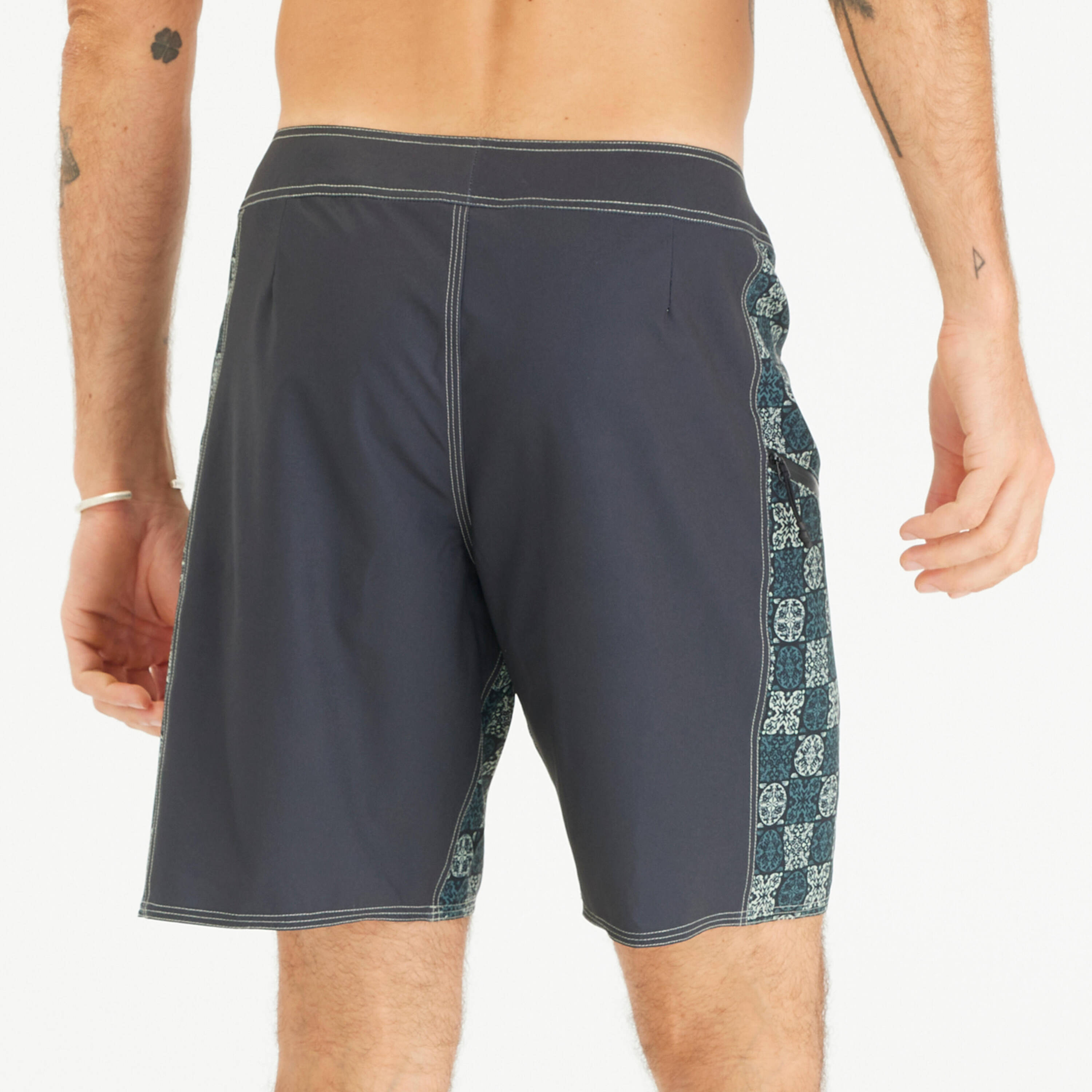 Men’s Boardshorts Surf 500 19" Long - Arch Taow Black -  4