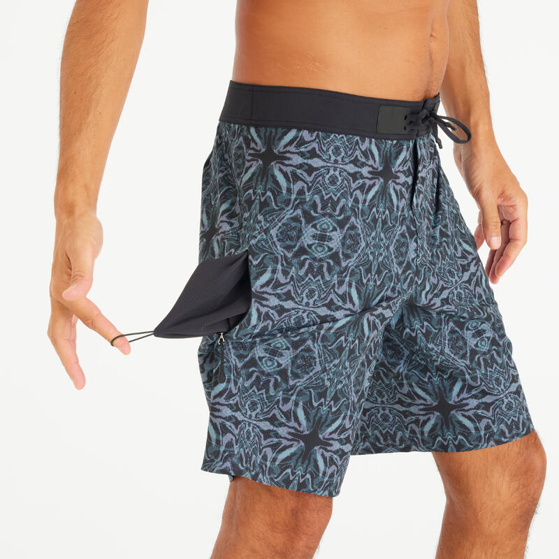 Erkek Uzun 19" Deniz Şortu/ Boardshort - Siyah - 900 ITZBLACK
