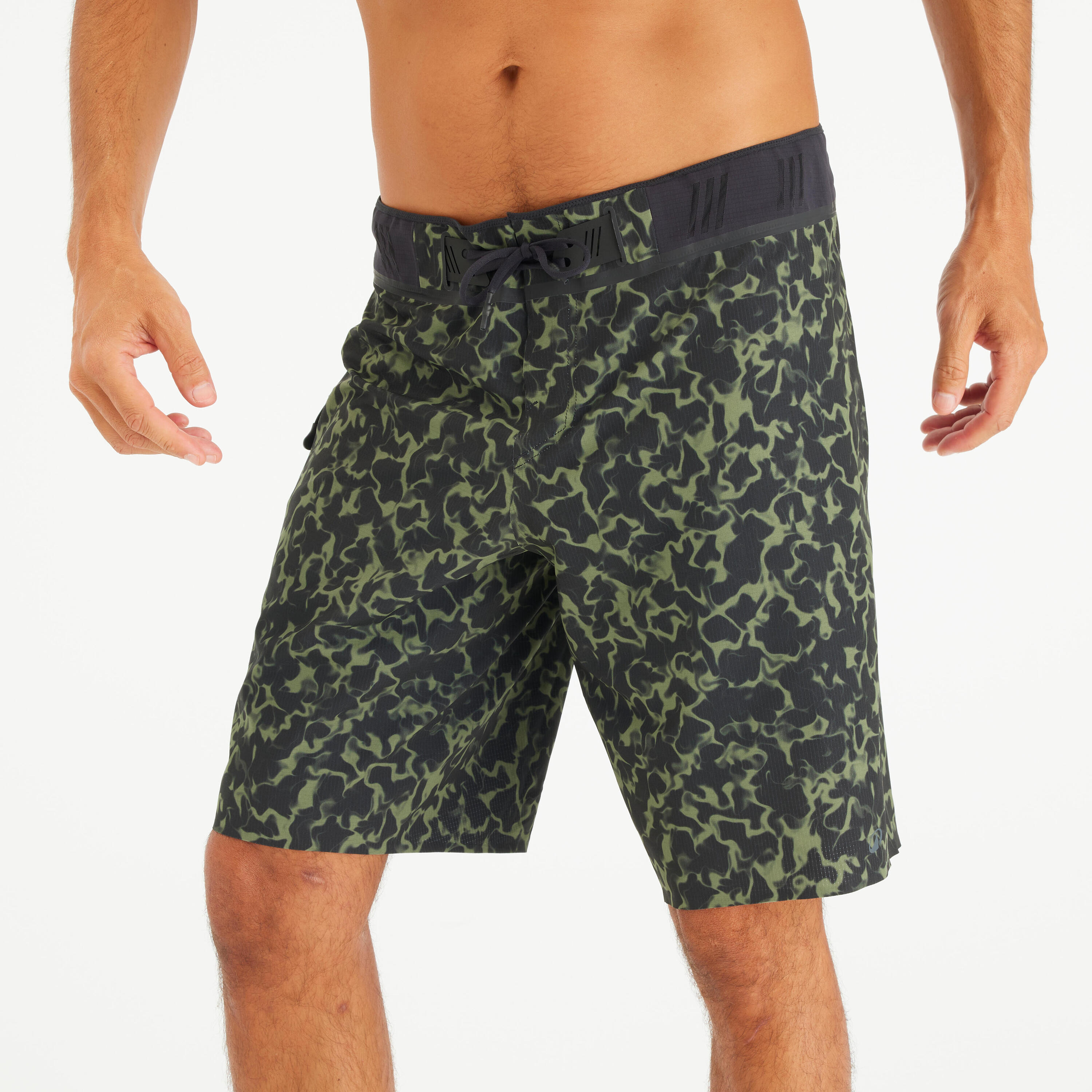 OLAIAN Lange boardshort 20" voor surfen heren 900 Army