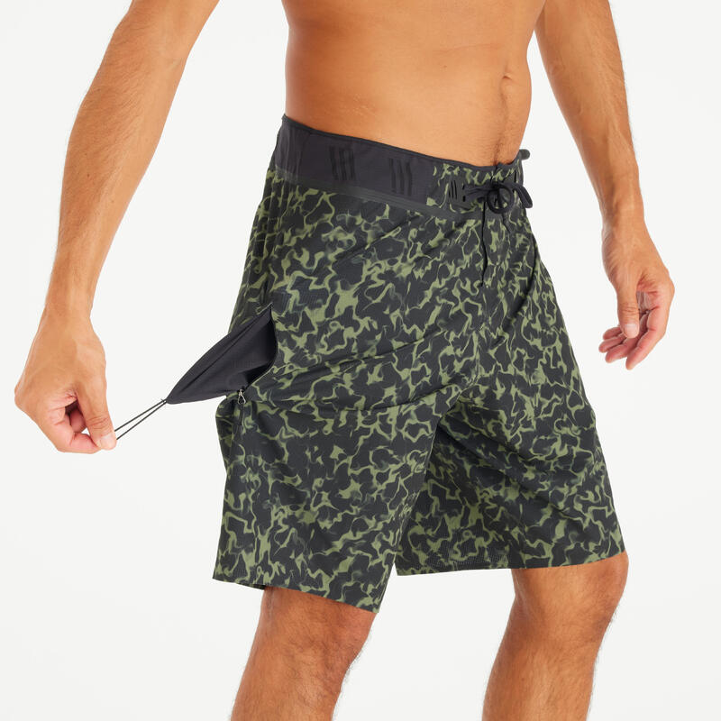 Calções de banho Surf 900 compridos 20" Homem - Morpho Army Azeitona verde