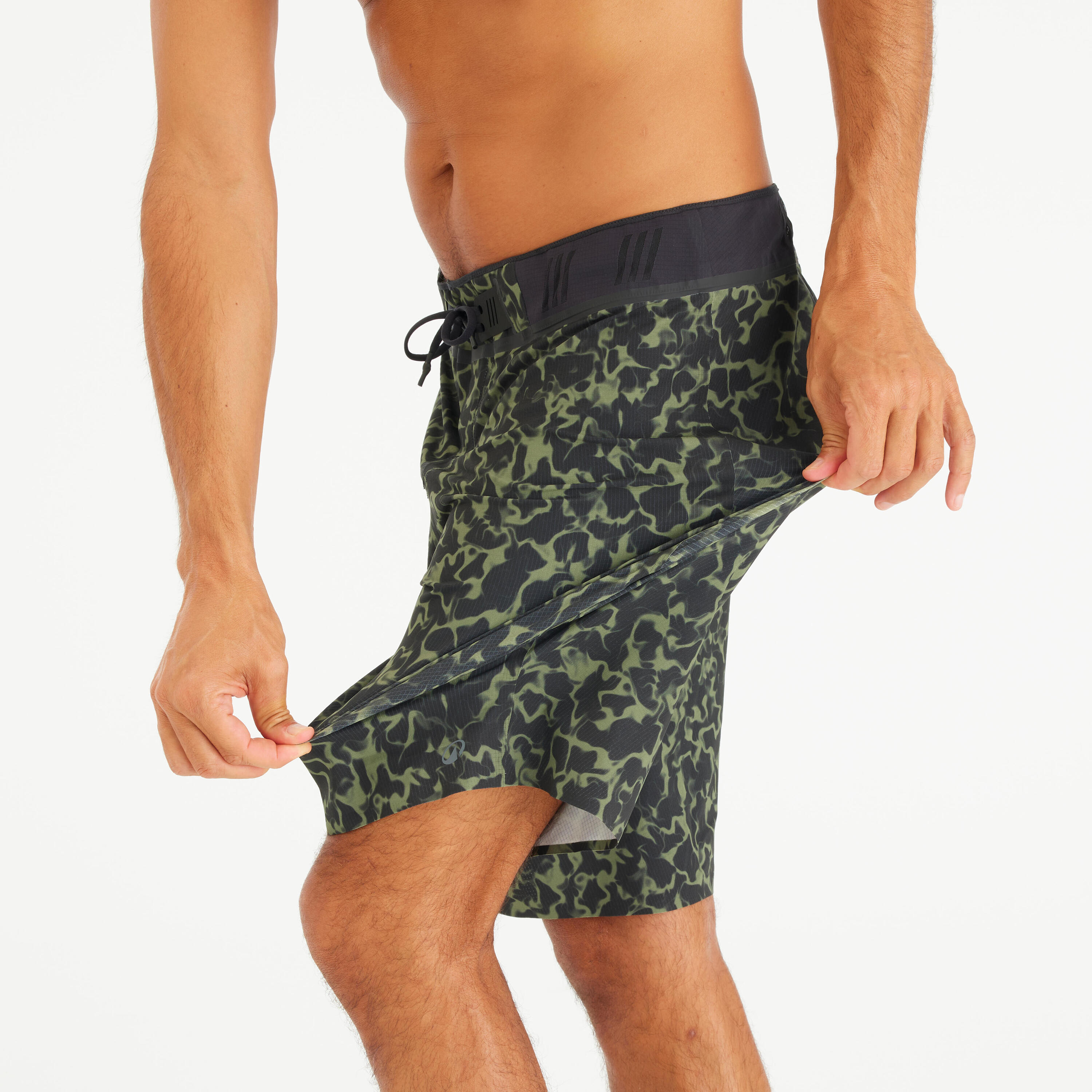 Men’s Boardshorts Surf 900 20" Long - Morpho Army Olive green 4/7