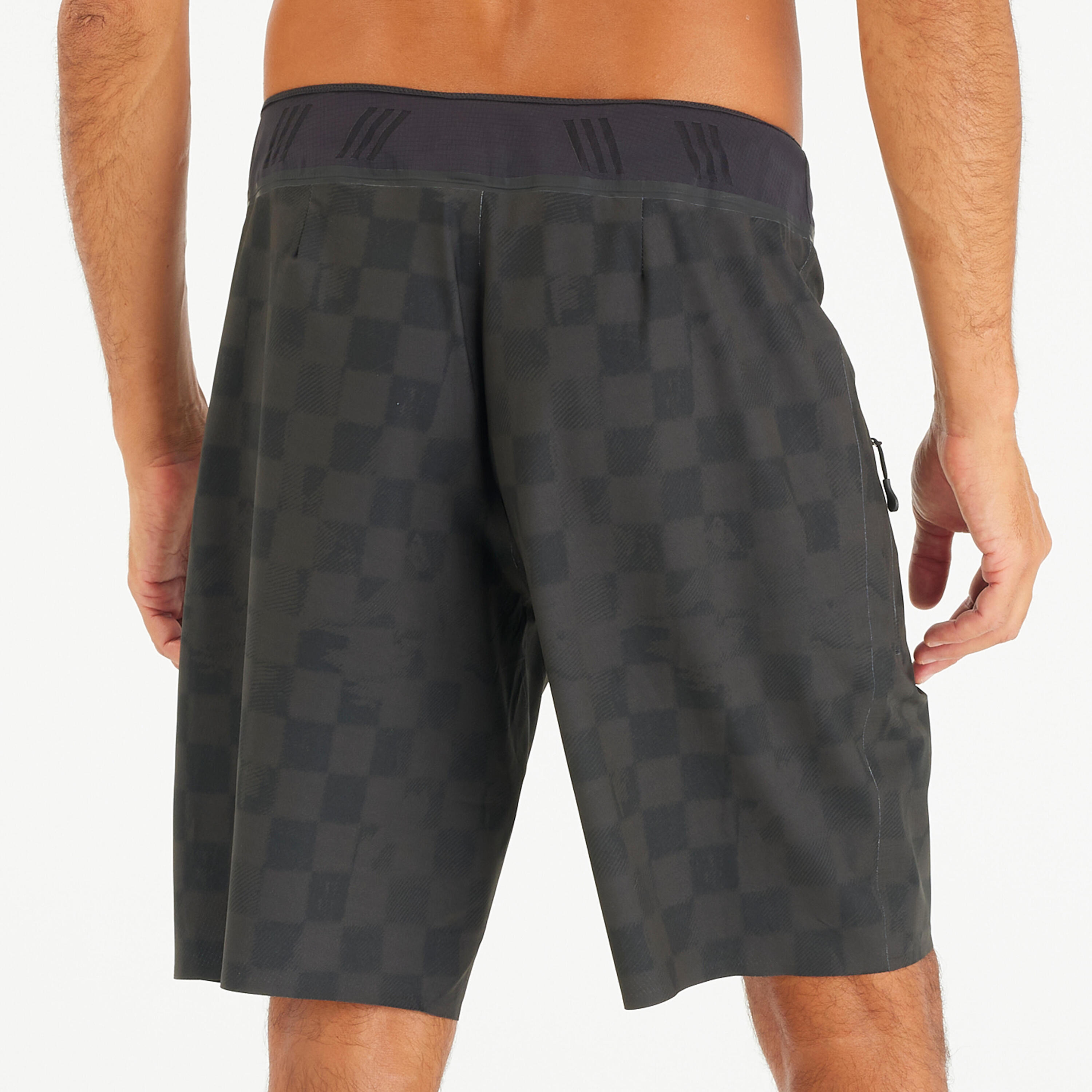 Lange boardshort 20" voor surfen heren 900 Checky zwart 4/6